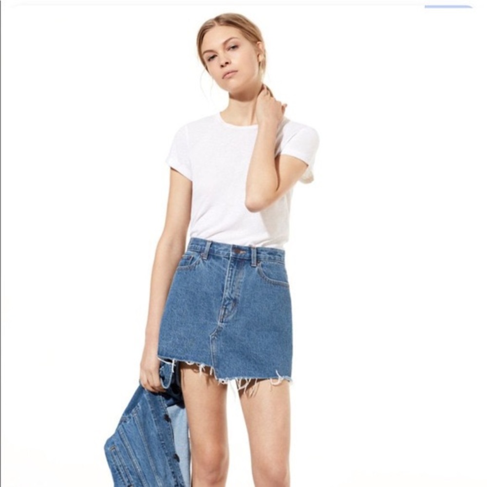TNA Aritzia Testani Denim Skirt - BLACK DENIM